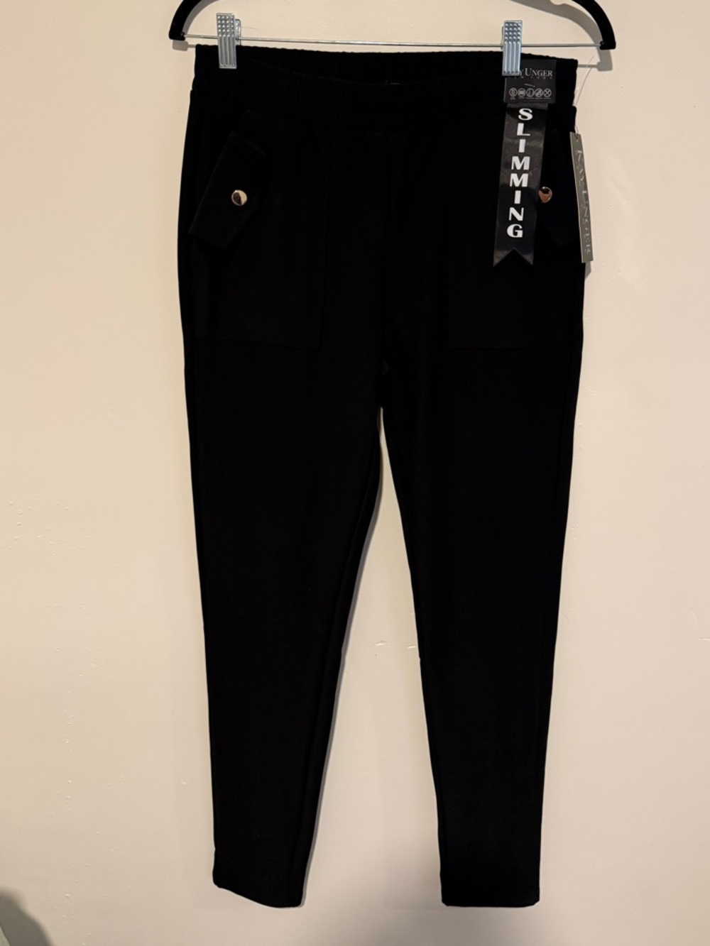 Kay Unger Black Elastic Waist Pants